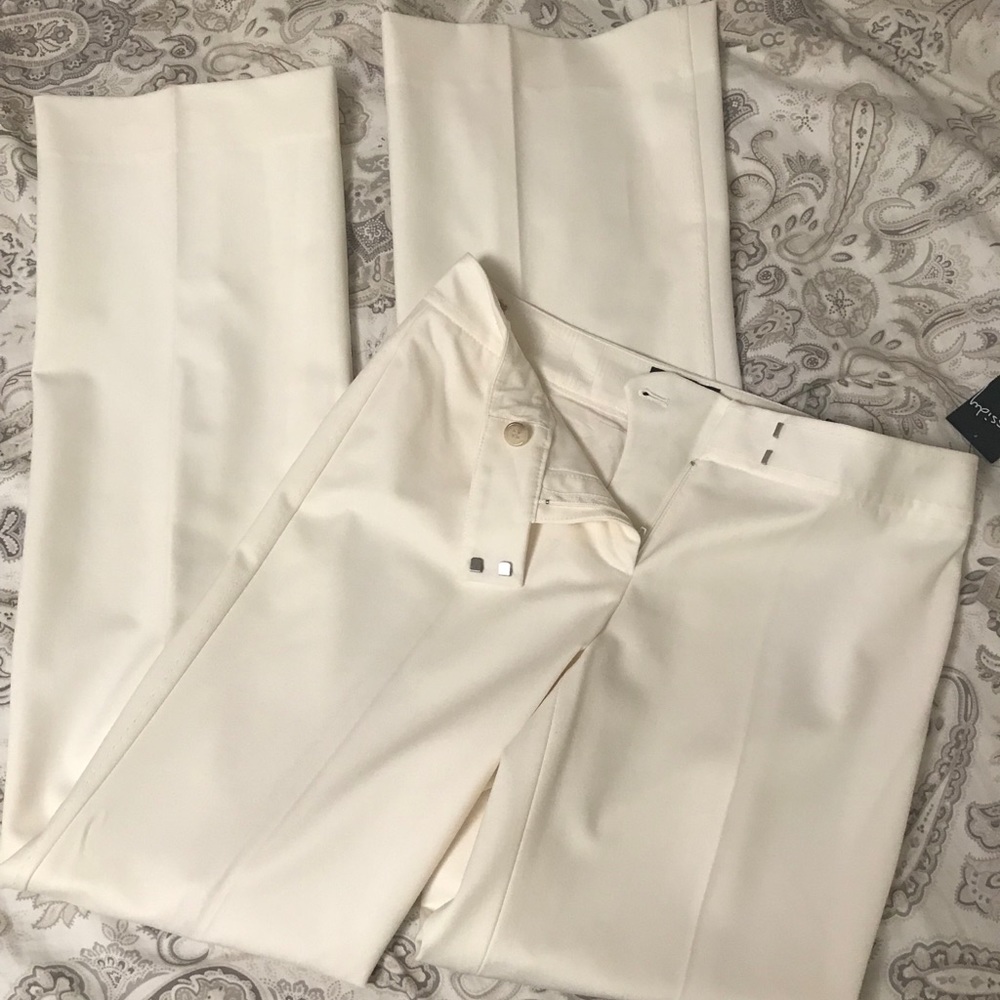 white cassidy fit straight/wide leg pants
